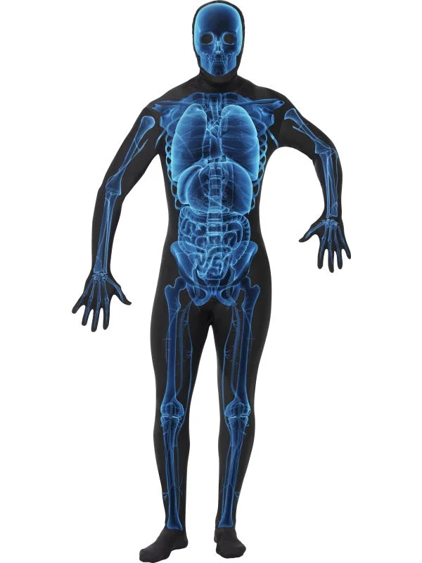 X Ray Skeleton Second Skin Costume Horror Fancy Dress Tunics Velvet soft