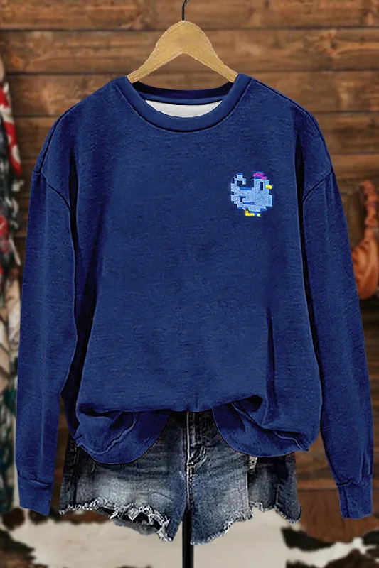 Tardew Valley Chicken Sweatshirt Hoodie with Button Classic Timeless