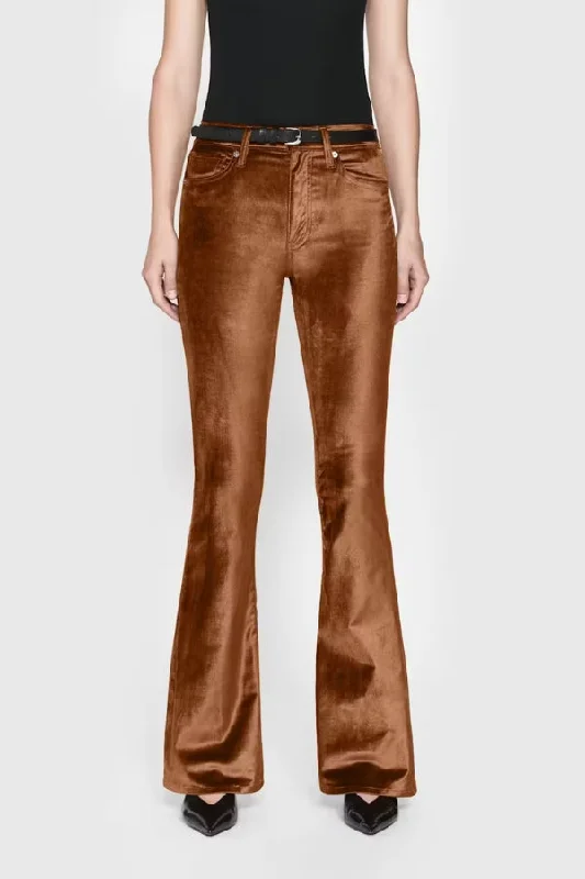 FRAME Le High Flare Velvet Pant Stylish Slim Trousers