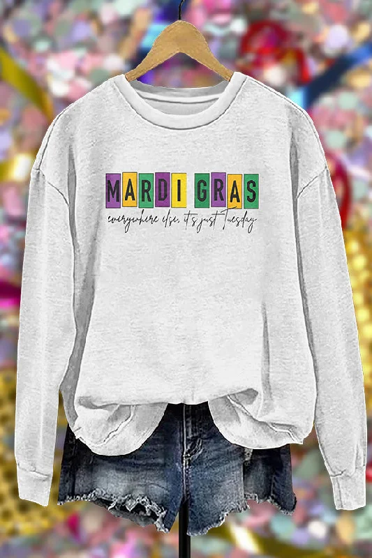 Casual Mardi Gras Sweatshirt Hoodie with Drawstring Waist Adjustable Fitted