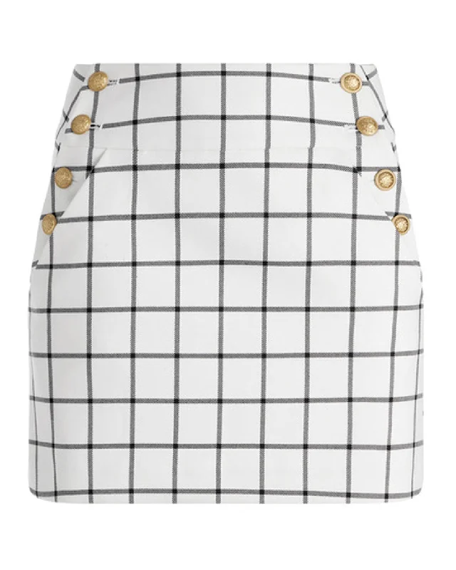 Off White and Black Donald Button Skirt denim skirt classic