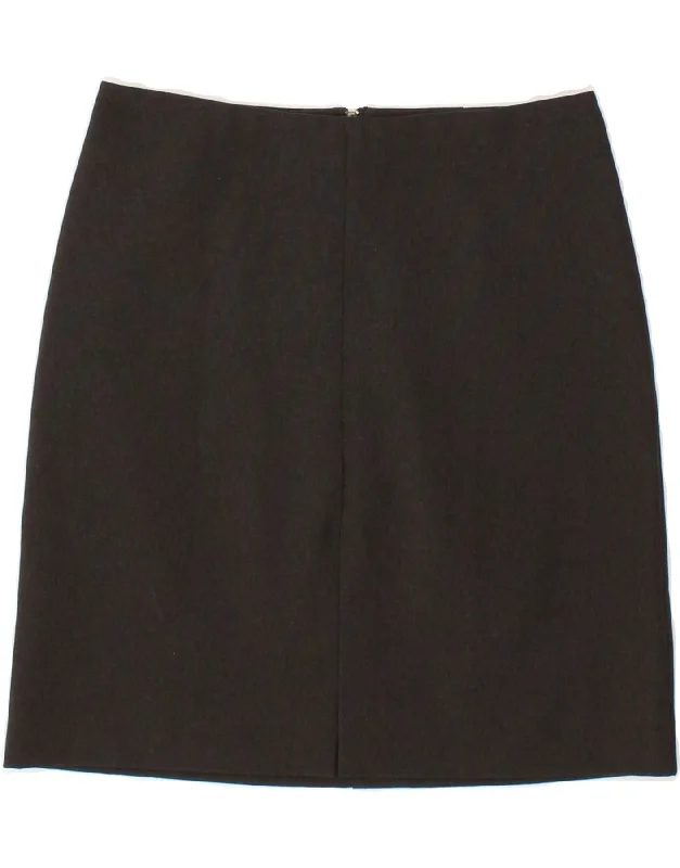 BENETTON Womens Straight Skirt IT 38 XS W24  Black Polyester linen skirt natural