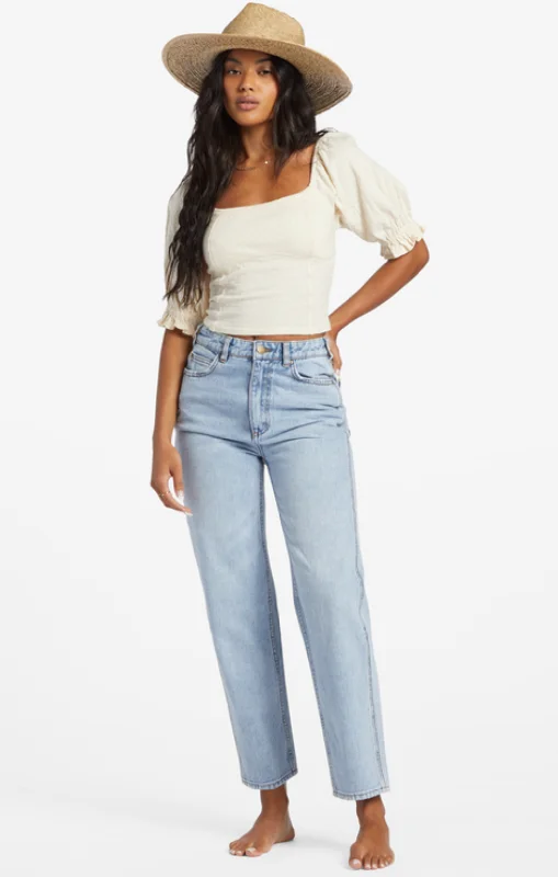 All Day Straight Leg Pants - Blue Surf Trendy Work Pants