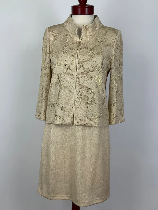 ST JOHN EVENING GOLD DRESS SUIT SIZE 8 Tunics Denim casual