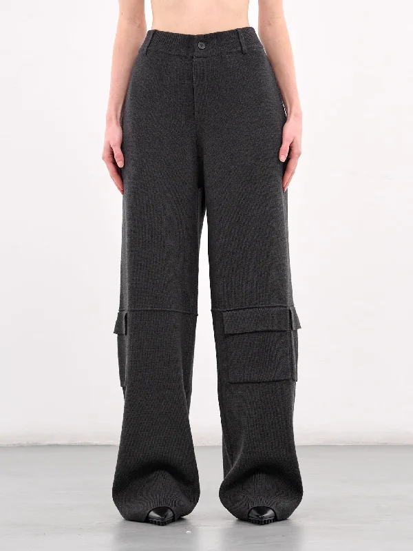 Knit Cargo Pants (AMBR2524-CHARCOAL) Casual Skinny Fit Pants