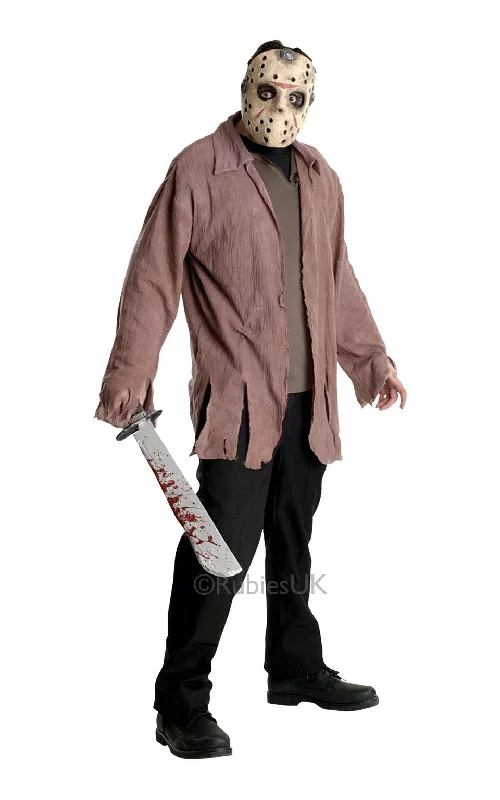 Jason - Friday 13th Mens Costume Horror Fancy Dress Tunics Satin smooth