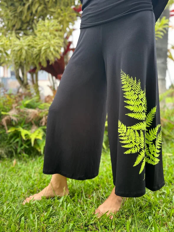 Kaila Capri Pants - Chartreuse Palapalai Casual Lounge Pants