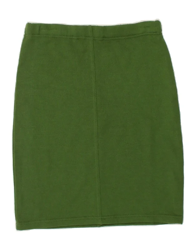 VINTAGE Womens Straight Skirt  Large W32 Green Cotton velvet skirt plush