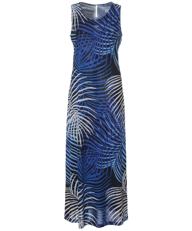 Long Maxi Knit Hawaiian Dress Beach Palms Tunics Versatile stylish