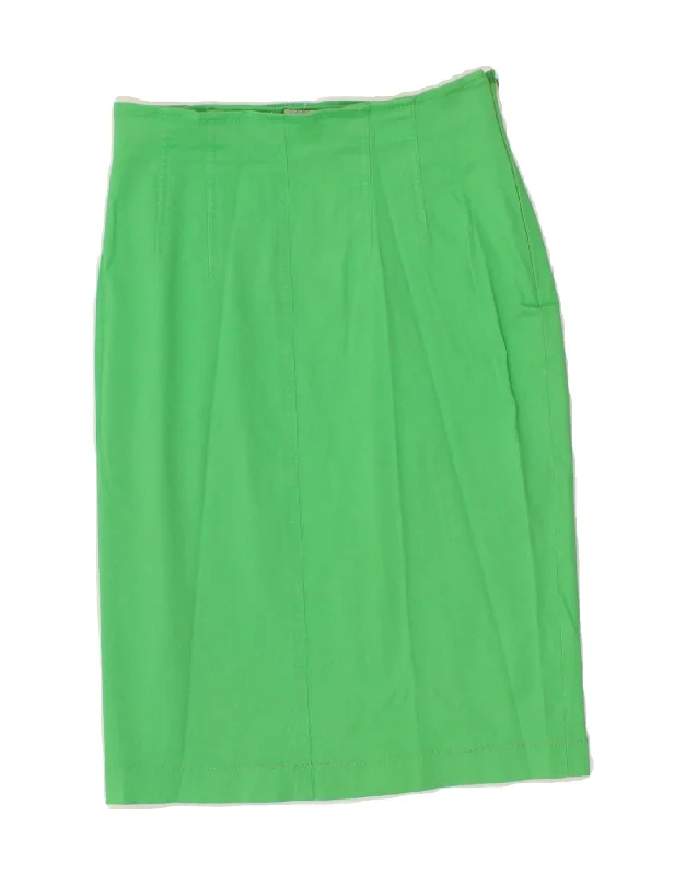 ICEBERG Womens Midi Skirt IT 44 Medium W28 Green leather skirt sleek
