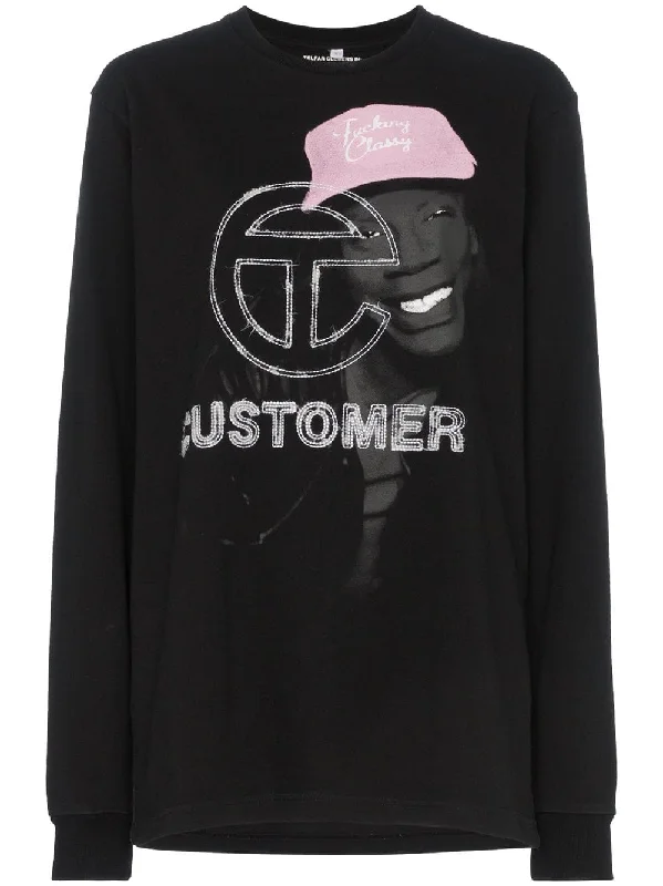 Graphic Print Sweatshirt Hoodie with Snap Buttons Easy Quick