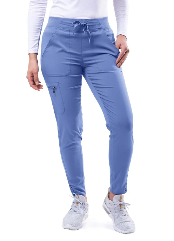 Women's Ultimate Yoga Jogger Pant (Regular)  by Adar XXS-3XL /  CEIL BLUE Chic Slim Fit Pants