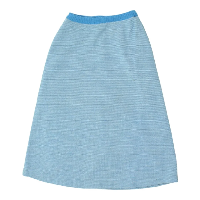 Mamut Womens Blue Cotton Acrylic Knit Midi Skirt | Vintage High End Designer VTG lace skirt intricate