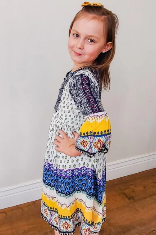 Girls Boho Dress In Mango style 1857 Shift Classic Vintage