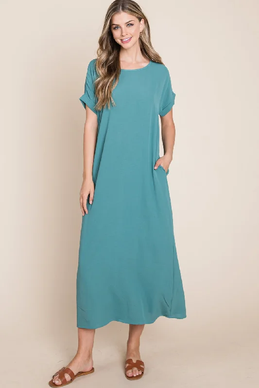 Casual Blue Comfy Dress Tunics Mesh breathable