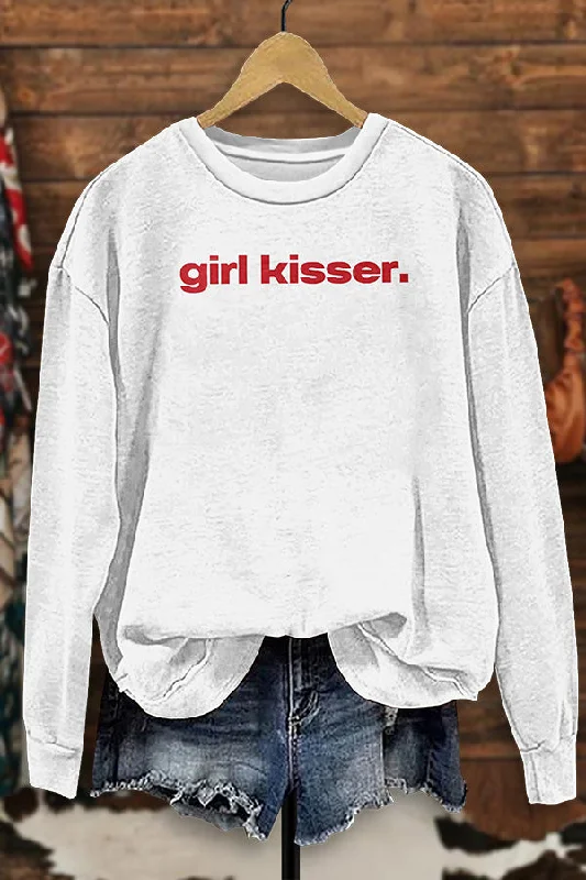 Girl Kisser Trendy Sweatshirt Graphic Hoodie Design Print