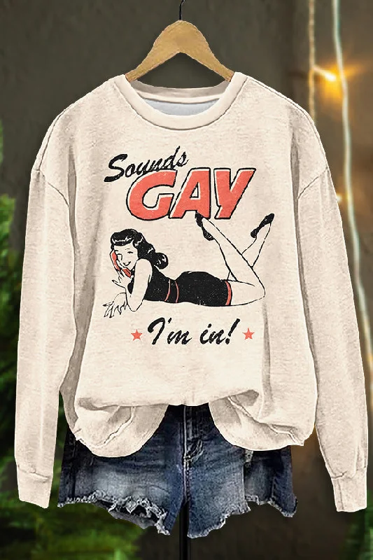 Funny Queer Girl Sweatshirt Hoodie with Pattern Geometric Abstract