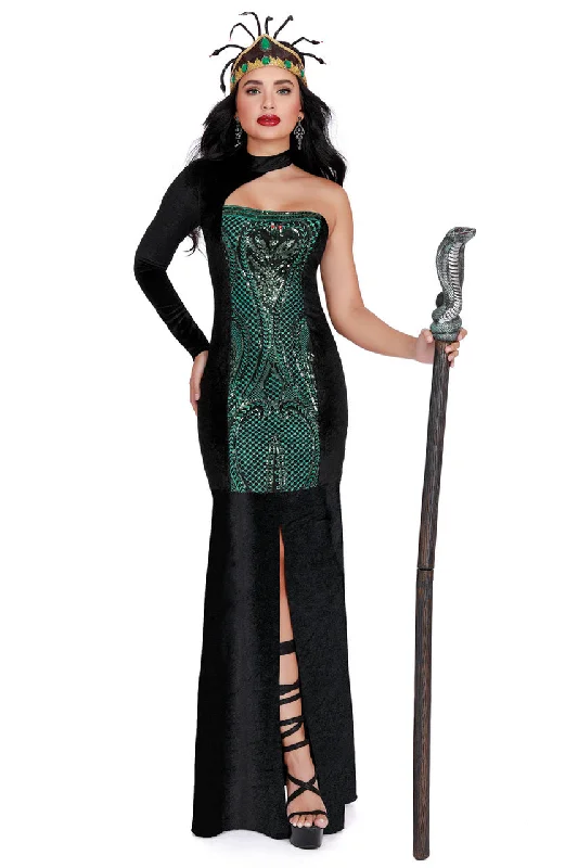 Sexy Medusa Costume Dress Square Neckline Feminine