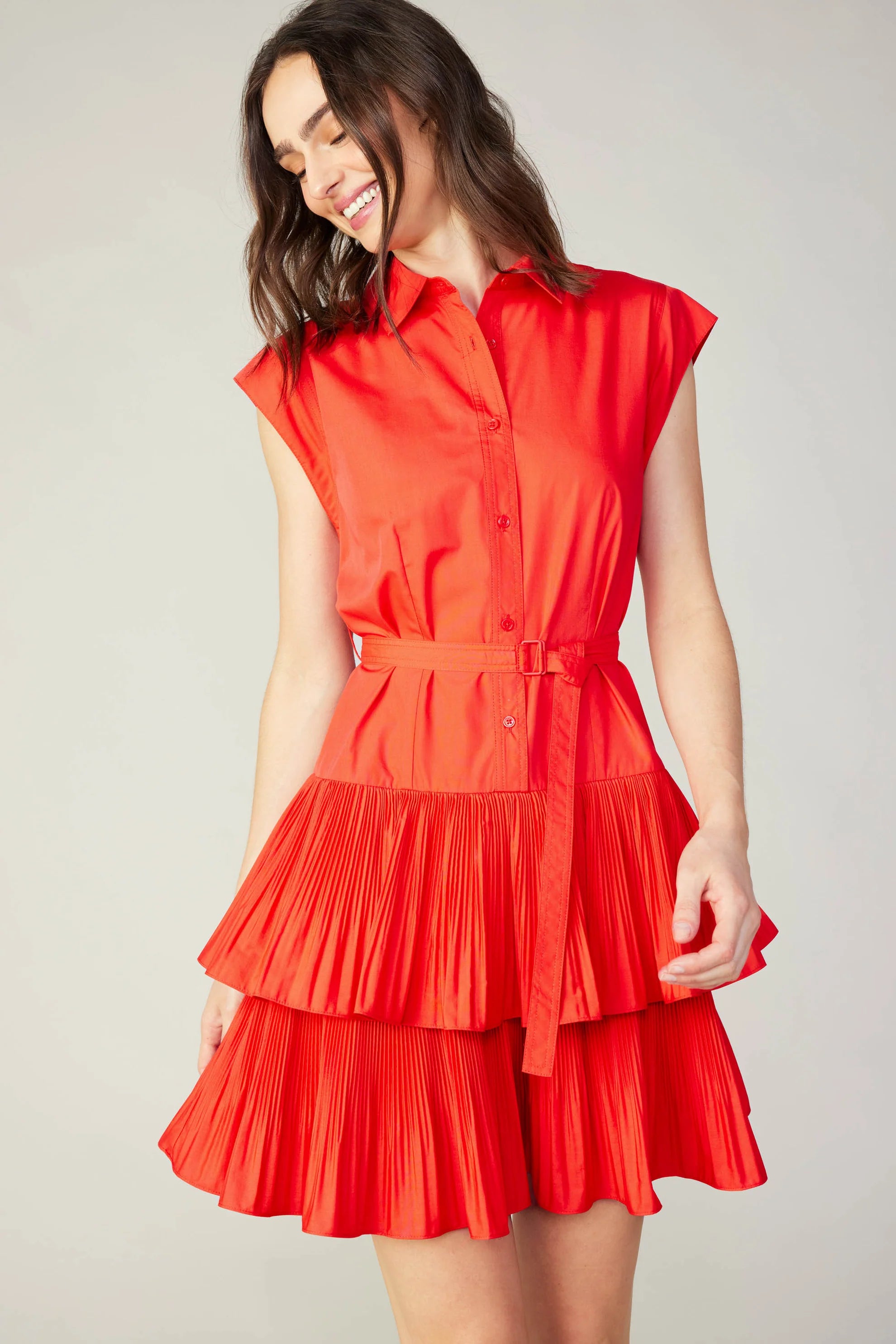 Chloe Red Pleated Dress Tunics Brand named
