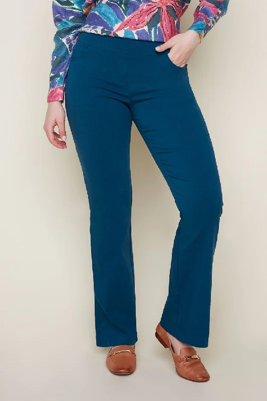 Renuar Pull-On Woven Bootcut Pant R10051-E730-807 Lagoon Warm Wool Trousers