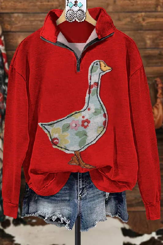 Classic Contrast Duck Sweatshirt Hoodie with Tie-Dye Psychedelic Retro