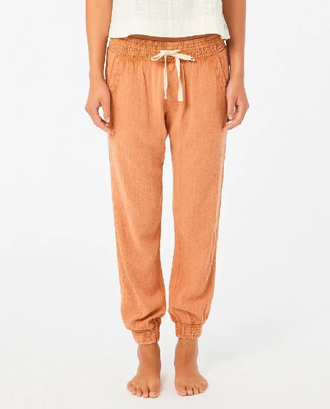 Classic Surf Pant - Clay Stylish Paperbag Waist Pants