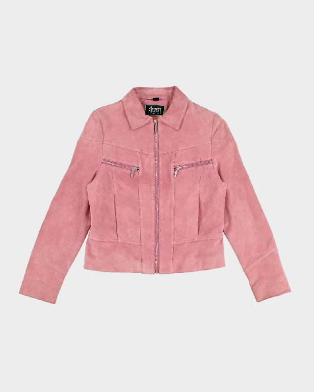Y2K Funsport Pink Suede Jacket - S Faux Fur Jacket Real Fur Jacket Shearling Jacket