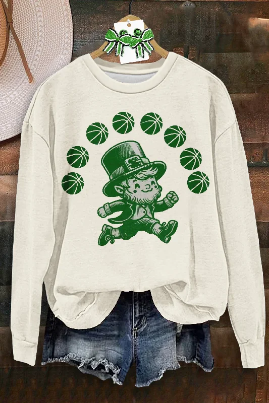 Cute Notre Dame Fighting Irish Basketball Game Day Sweatshirt Hoodie with Elastic Cuffs Stretchable Comfortable