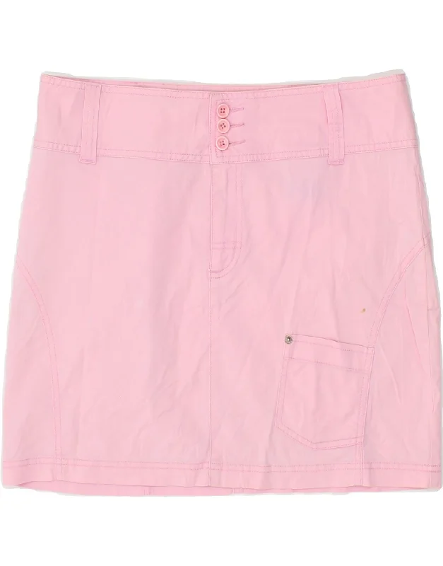 INVICTA Womens Mini Skirt IT 46 Large W32  Pink Cotton breathable skirt fabric