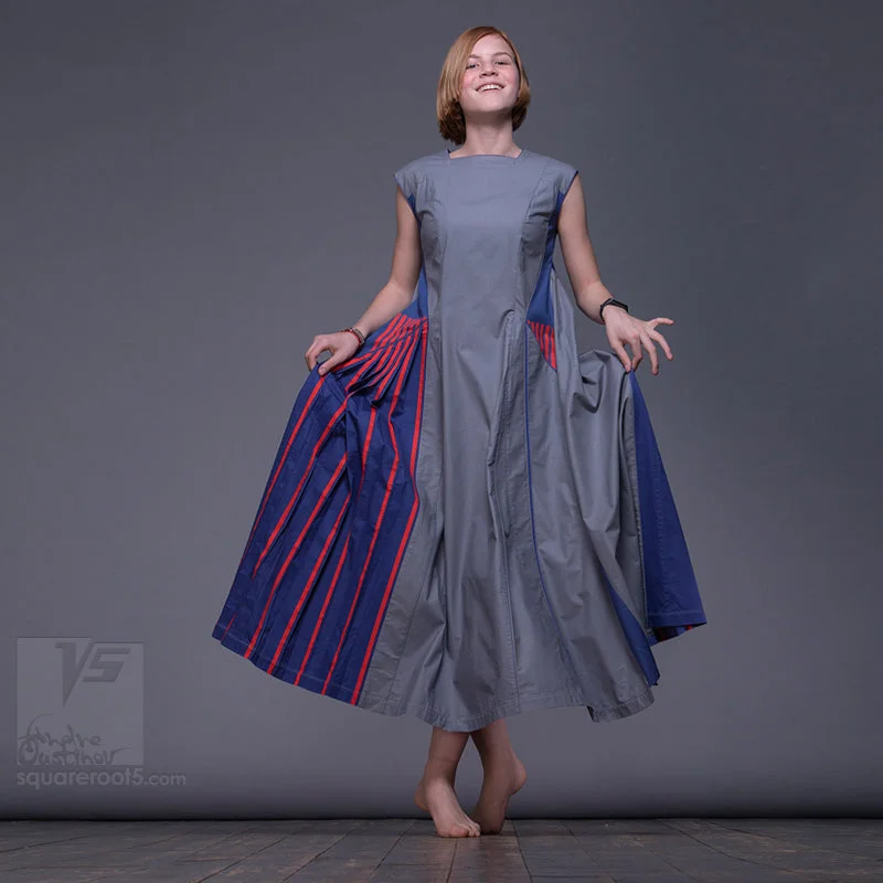 Dress "Revolution" model "SB" Short sleeve Blue Tunics Print Colorful
