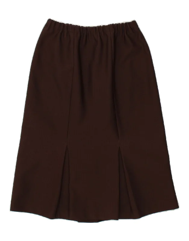 TREVIRA Womens A-Line Skirt UK 8 Small W26  Brown Polyester corduroy skirt comfortable