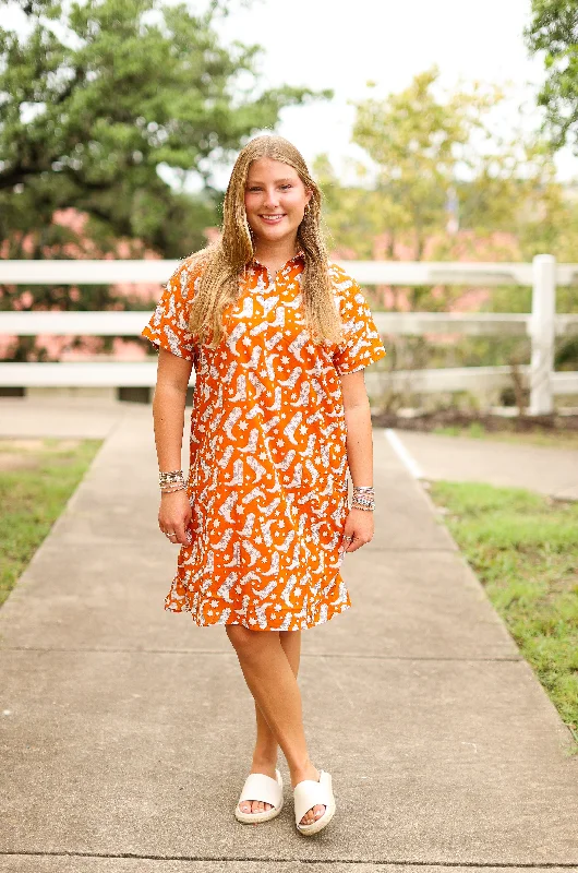 Burnt Orange Tailgate Dress Tunics Vintage classic