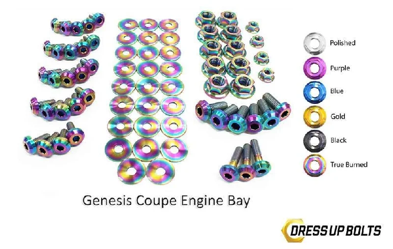 Hyundai Genesis Coupe (2009-2016) BK Titanium Dress Up Bolts Full Engine Bay Kit Tunics Spring floral