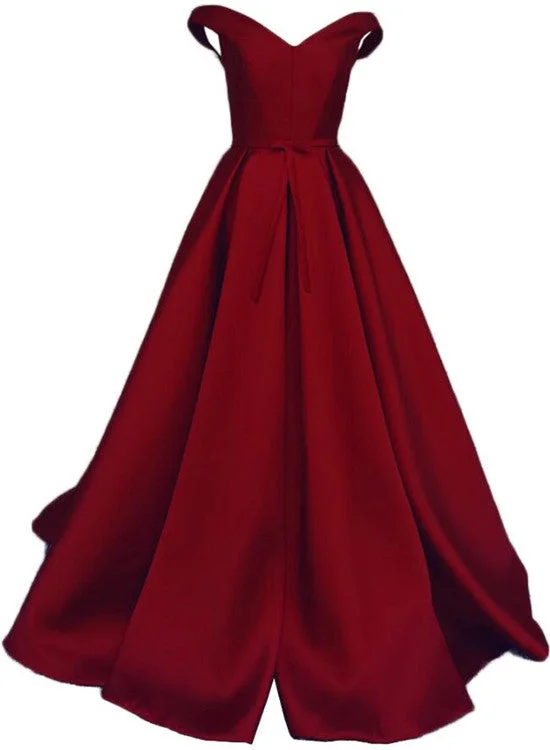 Charming Burgundy Satin Long Prom Gown, Elegant Party Dress, Prom Dress Bodycon Fitted Nightout