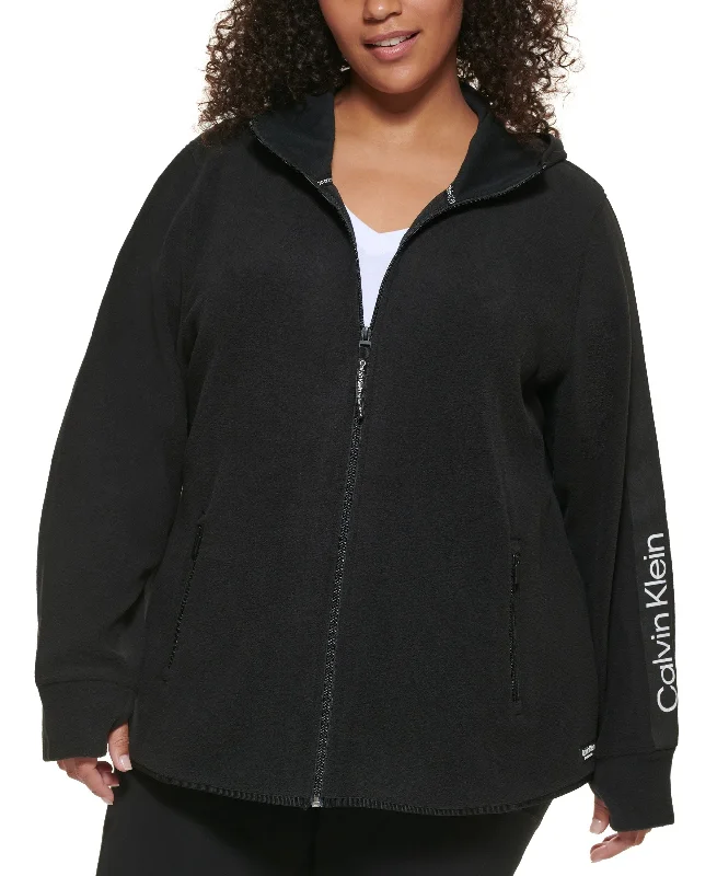 Calvin Klein Performance Plus Size Hooded Jacket Tiered Jacket Buttoned Jacket Zippered Jacket