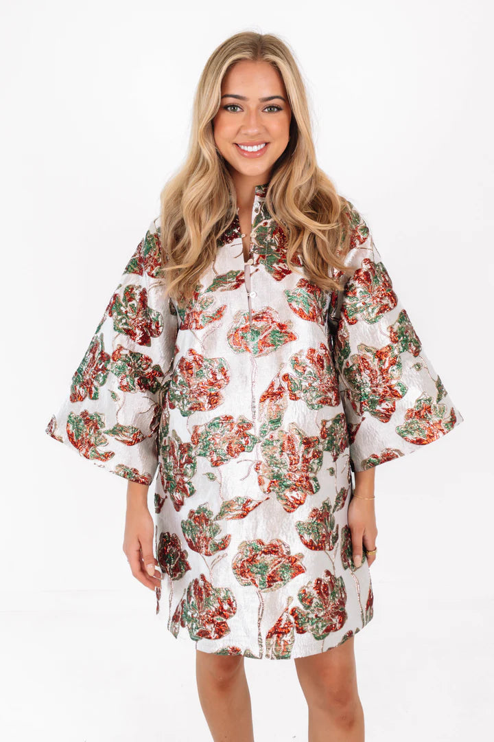 Regina Button Up Dress Tunics Bridal satin