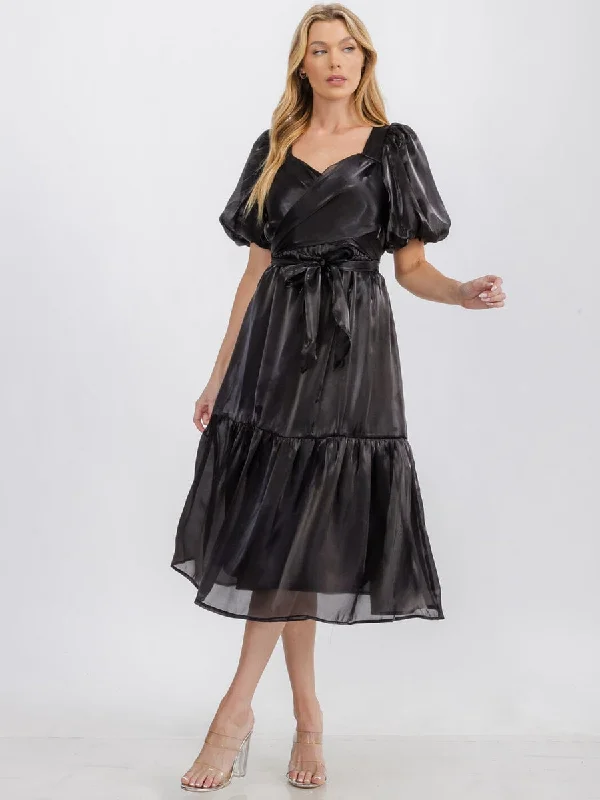 Puff Sleeve Little Black Dress Tunics Corduroy durable