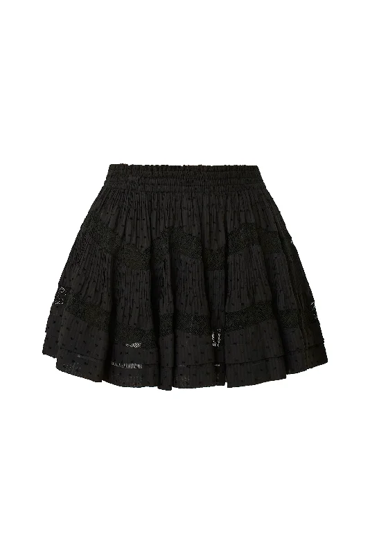Lorianne Floral Mini Skirt - BLACK slim fit skirt