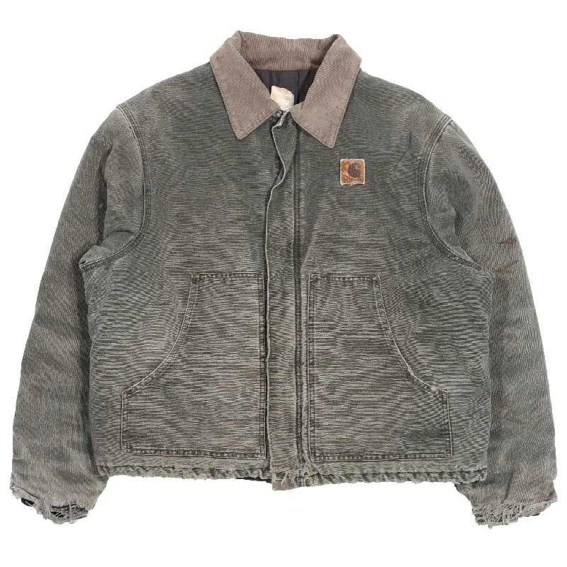 1990's Carhartt Work Jacket Notch Collar Peter Pan Collar Cowl Neck