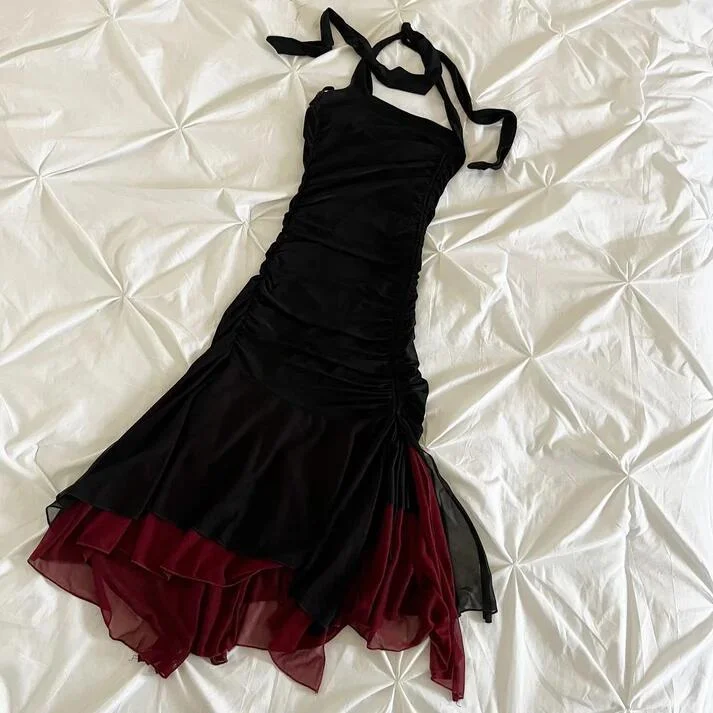 Black Halter Sheath Ruffles Vintage Cocktail Dress Evening Party Dress, DP3136 Off-the-shoulder Bohemian Festive