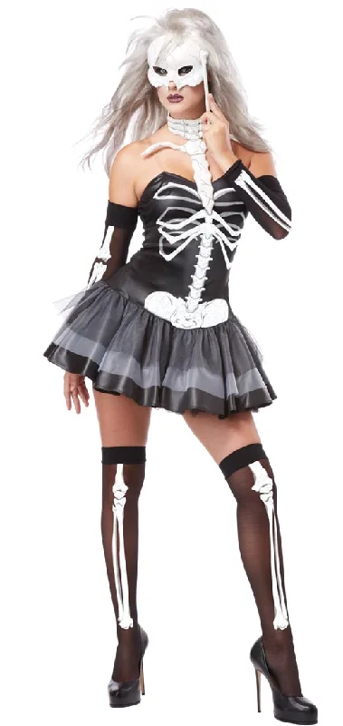 Skeleton Masquerade Costume Horror Fancy Dress Tunics Mesh breathable