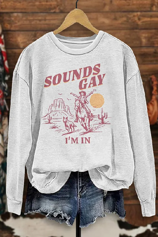 Vintage Lesbian Cowgirl Sweatshirt Hoodie with Thumb Holes Functional Cozy