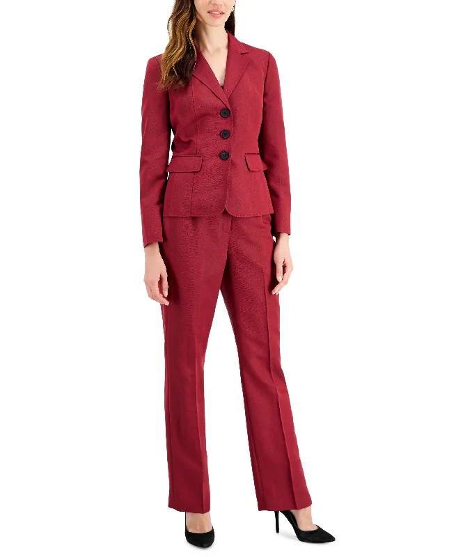 Three-Button Jacket & Pants, Regular & Petite Sizes Zippered Front Buttoned Front Snap Front
