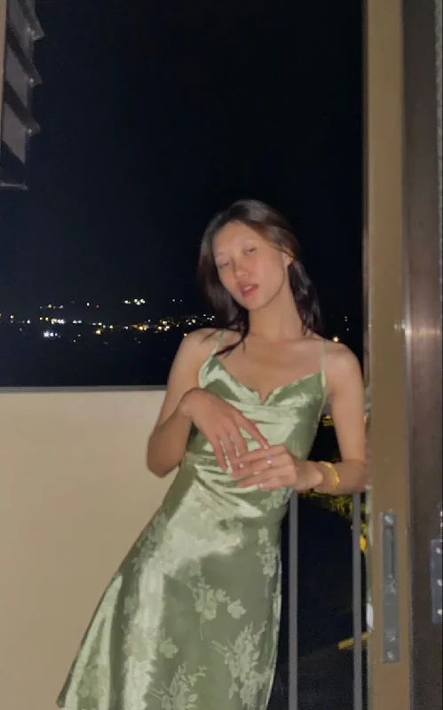 Sage Green Straps Satin Short Party Dress Homecoming Dress, DP4318 Tunics Modern contemporary