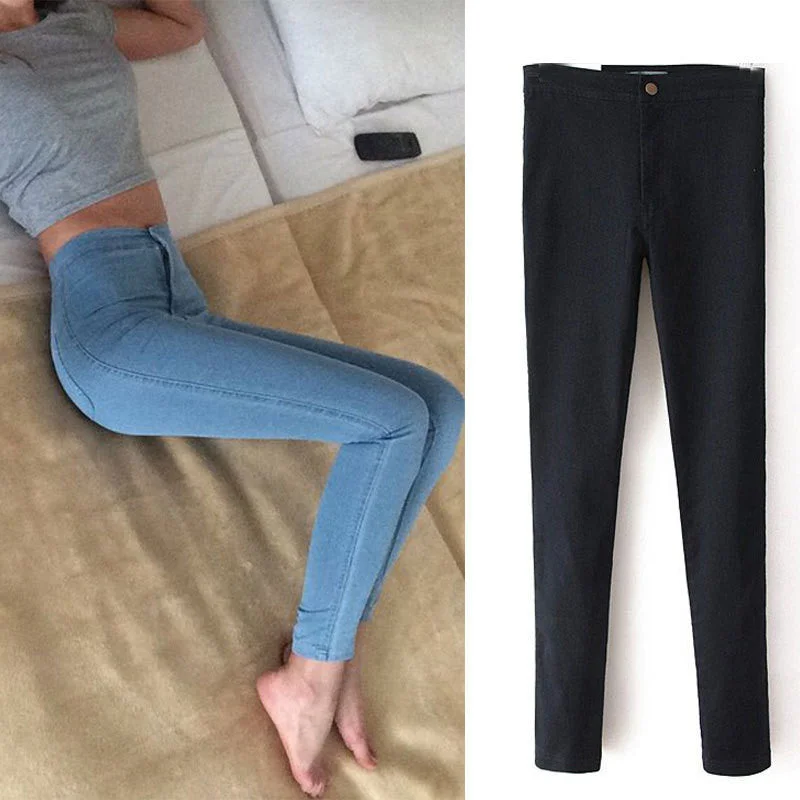 Slim Jeans For Women Skinny High Waist Jeans Woman Blue Denim Pencil Pants Stretch Waist Women Jeans Black Pants Calca Feminina High-Waist Jogger Pants