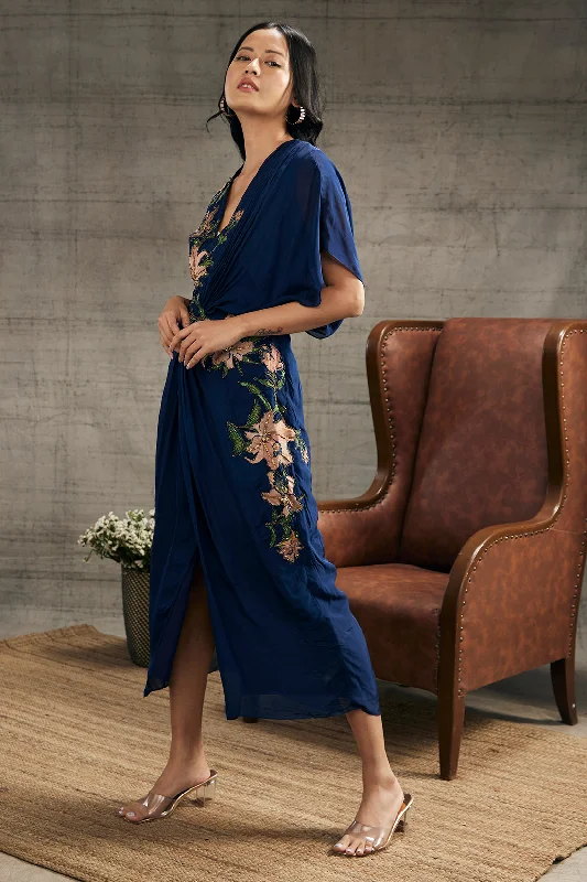 Orchid Bloom Embroidered Patchwork Dress Tunics Travel practical