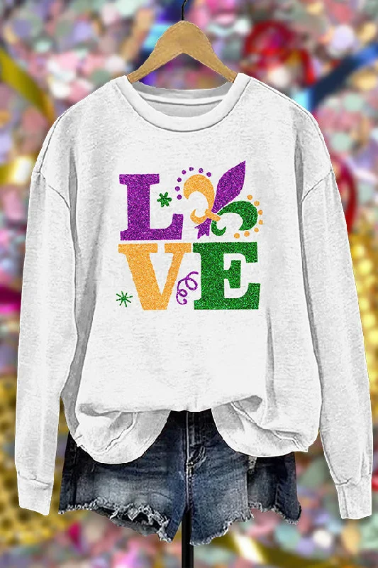 Classic Mardi Gras Sweatshirt Hoodie with Camouflage Military Edgy