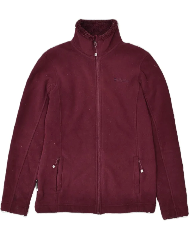 MOUNTAIN WAREHOUSE Womens Fleece Jacket UK 10 Small Maroon Polyester Embroidered Jacket Appliqued Jacket Beaded Jacket