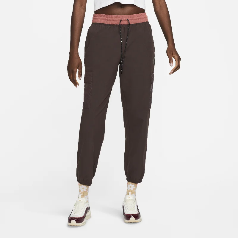 Womens Nike Woven Cropped Cargo Jogger Pants 'Brown' Chic Capri Pants
