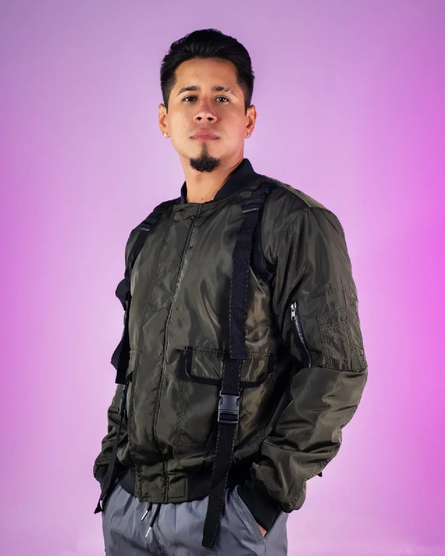 Green Get Tactical Utility Jacket Zip Front Button Front Snap Front